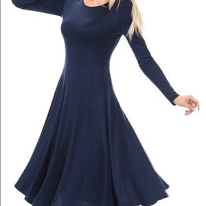 Long sleeve Navy Blue Signature Studio Dress